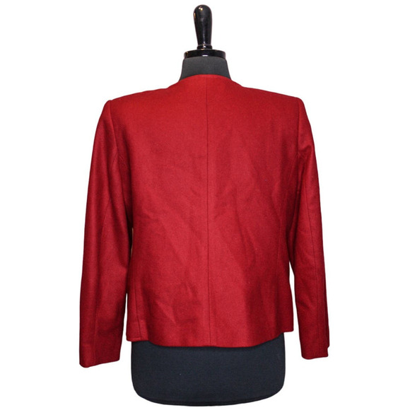 Orvis Wool Blazer Jacket Open Front Red Size 12P - Picture 2 of 3